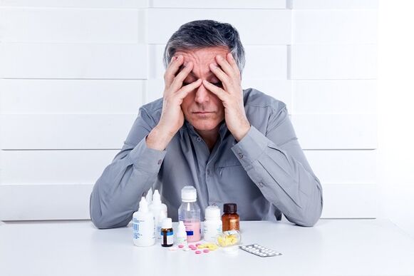 A man takes medication to increase potency after age 50